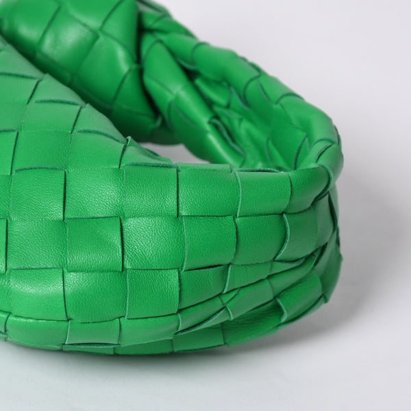 新品同様 BOTTEGAVENETA ボッテガヴェネタ ミニ ジョディ ハンドバッグ パラキート グリーン ラムレザー カーフレザー 中古 4a001222