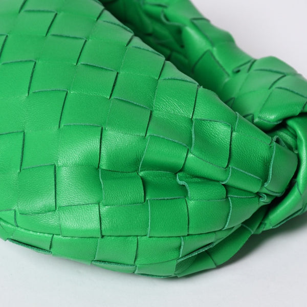 新品同様 BOTTEGAVENETA ボッテガヴェネタ ミニ ジョディ ハンドバッグ パラキート グリーン ラムレザー カーフレザー 中古 4a001222