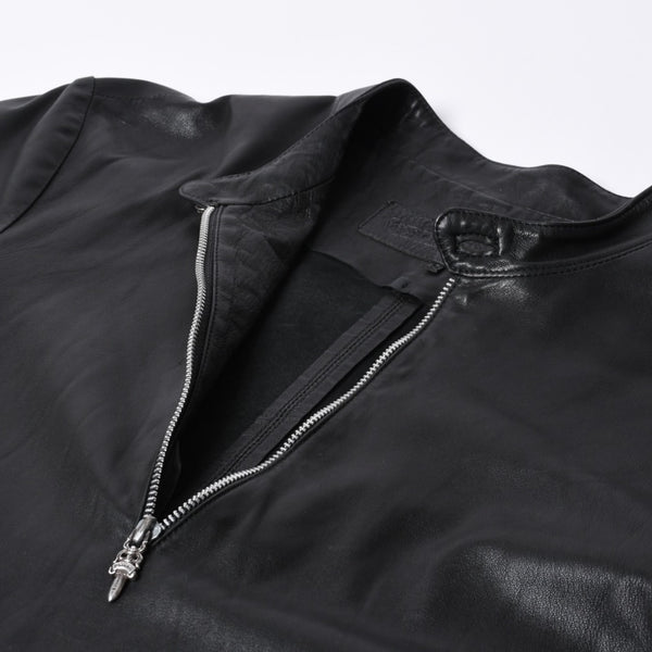 CHROME HEARTS クロムハーツ EZ RIDER イージーライダー シングルライダースジャケット サイズS ダガージップ シルバー925 美品 中古 4a001045