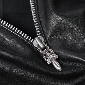 CHROME HEARTS クロムハーツ EZ RIDER イージーライダー シングルライダースジャケット サイズS ダガージップ シルバー925 美品 中古 4a001045
