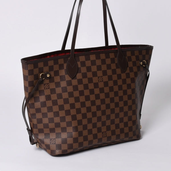 Very good condition LOUIS VUITTON Damier Neverble GM tote bag handbag brown leather PVC N51106 gold hardware used 4a000940