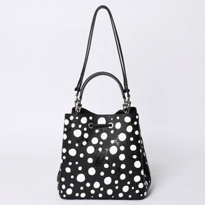 新品同様 LOUIS VUITTON ルイヴィトン ネオノエMM 2WAYバッグ M21753 モノグラム アンプラント ブラック ホワイト 草間彌生 中古 4a001028