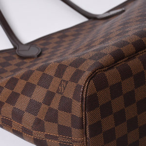 Very good condition LOUIS VUITTON Damier Neverble GM tote bag handbag brown leather PVC N51106 gold hardware used 4a000940