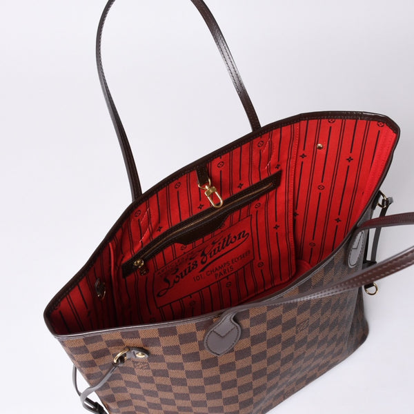 Very good condition LOUIS VUITTON Damier Neverble GM tote bag handbag brown leather PVC N51106 gold hardware used 4a000940