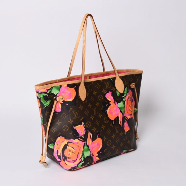 Very Good Condition LOUIS VUITTON Neverfull MM Tote Bag M48613 Monogram Rose Brown Gold Hardware Used 4a000917