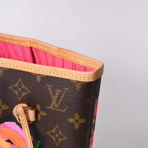 Very Good Condition LOUIS VUITTON Neverfull MM Tote Bag M48613 Monogram Rose Brown Gold Hardware Used 4a000917