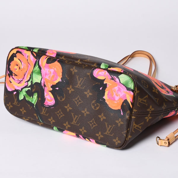 Very Good Condition LOUIS VUITTON Neverfull MM Tote Bag M48613 Monogram Rose Brown Gold Hardware Used 4a000917