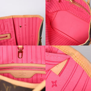 Very Good Condition LOUIS VUITTON Neverfull MM Tote Bag M48613 Monogram Rose Brown Gold Hardware Used 4a000917