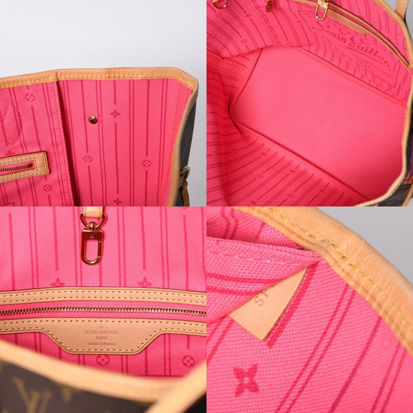Very Good Condition LOUIS VUITTON Neverfull MM Tote Bag M48613 Monogram Rose Brown Gold Hardware Used 4a000917
