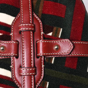 Very good condition GUCCI Gucci 85th Anniversary Horsebit Hobo One Shoulder Bag 163804 2123 Red Multicolor Velor Leather Silver Hardware Used 4a001095