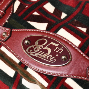 Very good condition GUCCI Gucci 85th Anniversary Horsebit Hobo One Shoulder Bag 163804 2123 Red Multicolor Velor Leather Silver Hardware Used 4a001095