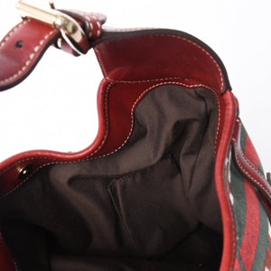 Very good condition GUCCI Gucci 85th Anniversary Horsebit Hobo One Shoulder Bag 163804 2123 Red Multicolor Velor Leather Silver Hardware Used 4a001095