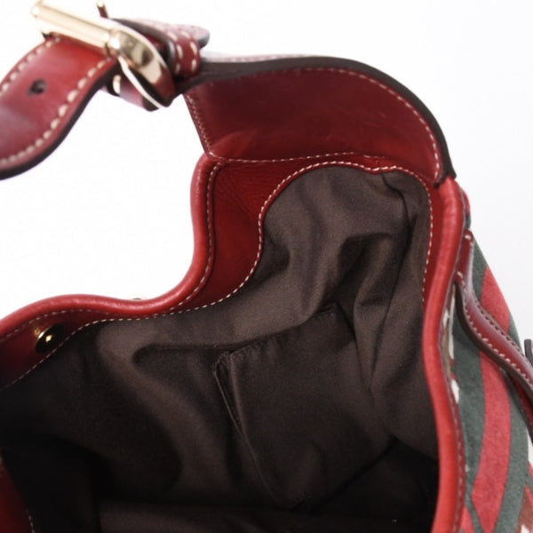 Very good condition GUCCI Gucci 85th Anniversary Horsebit Hobo One Shoulder Bag 163804 2123 Red Multicolor Velor Leather Silver Hardware Used 4a001095