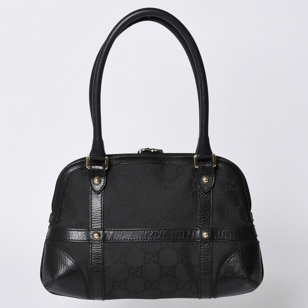 GUCCI グッチ インターロッキングG ワンショルダーバッグ 253341 ブラック レザー GGキャンバス ゴールド金具 美品 中古 4a001093