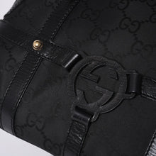 画像をギャラリービューアに読み込む, GUCCI グッチ インターロッキングG ワンショルダーバッグ 253341 ブラック レザー GGキャンバス ゴールド金具 美品 中古 4a001093