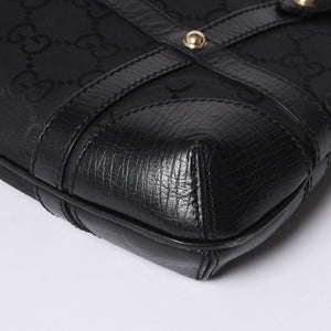 GUCCI グッチ インターロッキングG ワンショルダーバッグ 253341 ブラック レザー GGキャンバス ゴールド金具 美品 中古 4a001093