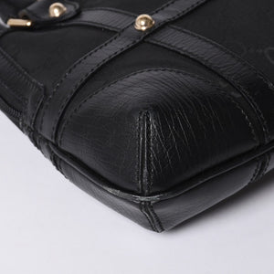 GUCCI グッチ インターロッキングG ワンショルダーバッグ 253341 ブラック レザー GGキャンバス ゴールド金具 美品 中古 4a001093