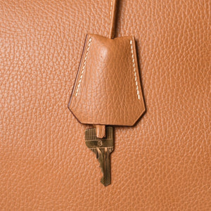 Very Good Condition HERMES Haut a Courroies Hautacroix 45 Handbag Ardennes Natural Gold Hardware ○X Stamp Used 4a001377