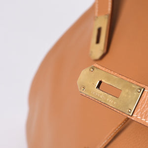 Very Good Condition HERMES Haut a Courroies Hautacroix 45 Handbag Ardennes Natural Gold Hardware ○X Stamp Used 4a001377