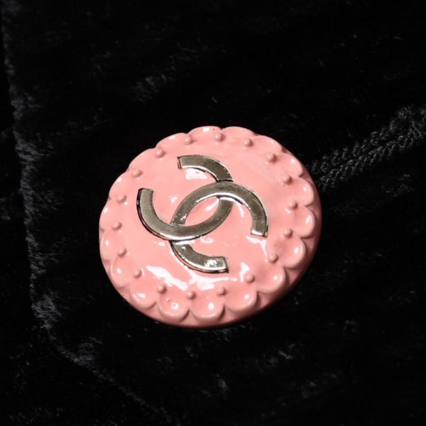極美品 CHANEL シャネル ロングコート P73309V64833 サイズ36 ココマーク コーデュロイ ツイード ブラック ピンク 中古 4a001246