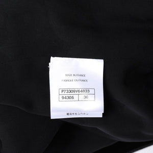 極美品 CHANEL シャネル ロングコート P73309V64833 サイズ36 ココマーク コーデュロイ ツイード ブラック ピンク 中古 4a001246