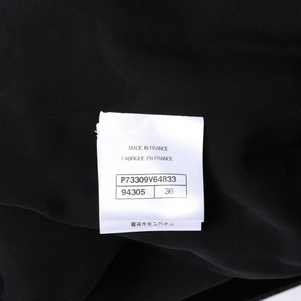 極美品 CHANEL シャネル ロングコート P73309V64833 サイズ36 ココマーク コーデュロイ ツイード ブラック ピンク 中古 4a001246