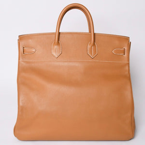 Very Good Condition HERMES Haut a Courroies Hautacroix 45 Handbag Ardennes Natural Gold Hardware ○Z Stamp Used 4a001378