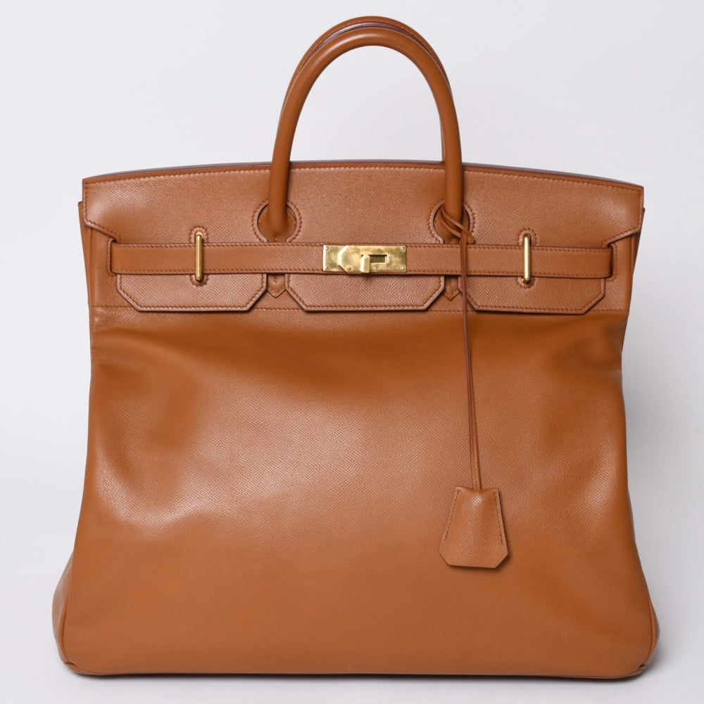 極美品 HERMES エルメス Haut a Courroies オータクロア45 ハンドバッグ ゴールド クシュベル ゴールド金具 ○Z刻印 中古 4a001376