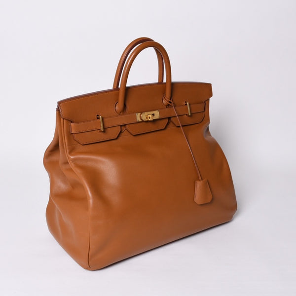 極美品 HERMES エルメス Haut a Courroies オータクロア45 ハンドバッグ ゴールド クシュベル ゴールド金具 ○Z刻印 中古 4a001376