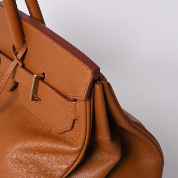 極美品 HERMES エルメス Haut a Courroies オータクロア45 ハンドバッグ ゴールド クシュベル ゴールド金具 ○Z刻印 中古 4a001376