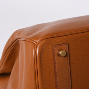 極美品 HERMES エルメス Haut a Courroies オータクロア45 ハンドバッグ ゴールド クシュベル ゴールド金具 ○Z刻印 中古 4a001376