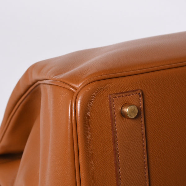 極美品 HERMES エルメス Haut a Courroies オータクロア45 ハンドバッグ ゴールド クシュベル ゴールド金具 ○Z刻印 中古 4a001376
