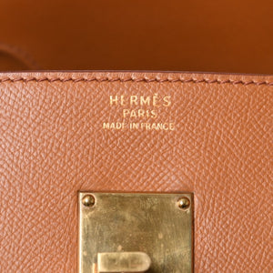 極美品 HERMES エルメス Haut a Courroies オータクロア45 ハンドバッグ ゴールド クシュベル ゴールド金具 ○Z刻印 中古 4a001376