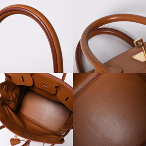 極美品 HERMES エルメス Haut a Courroies オータクロア45 ハンドバッグ ゴールド クシュベル ゴールド金具 ○Z刻印 中古 4a001376