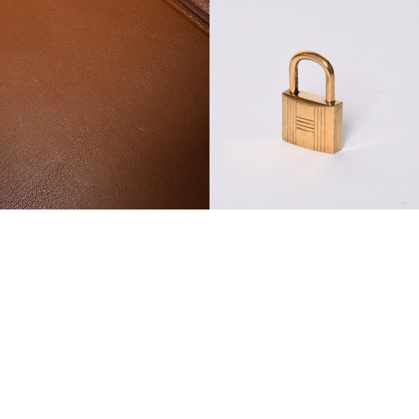 極美品 HERMES エルメス Haut a Courroies オータクロア45 ハンドバッグ ゴールド クシュベル ゴールド金具 ○Z刻印 中古 4a001376