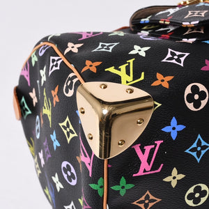 Very Good Condition LOUIS VUITTON Speedy 30 Handbag M92642 Monogram Multicolor Black Gold Hardware Takashi Murakami Used 4a000918