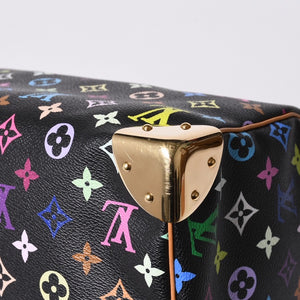 Very Good Condition LOUIS VUITTON Speedy 30 Handbag M92642 Monogram Multicolor Black Gold Hardware Takashi Murakami Used 4a000918