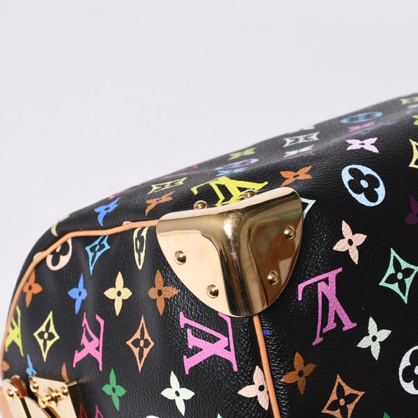 Very Good Condition LOUIS VUITTON Speedy 30 Handbag M92642 Monogram Multicolor Black Gold Hardware Takashi Murakami Used 4a000918