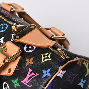 Very Good Condition LOUIS VUITTON Speedy 30 Handbag M92642 Monogram Multicolor Black Gold Hardware Takashi Murakami Used 4a000918