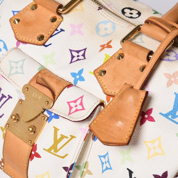 LOUIS VUITTON Speedy 30 Handbag M92643 Monogram Multicolor Takashi Murakami White Used 4a001018