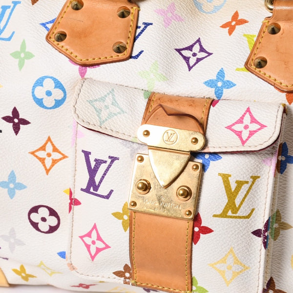 LOUIS VUITTON Speedy 30 Handbag M92643 Monogram Multicolor Takashi Murakami White Used 4a001018