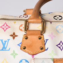 画像をギャラリービューアに読み込む, LOUIS VUITTON ルイヴィトン スピーディ30 ハンドバッグ M92643 モノグラム マルチカラー 村上隆 ホワイト 中古 4a001018