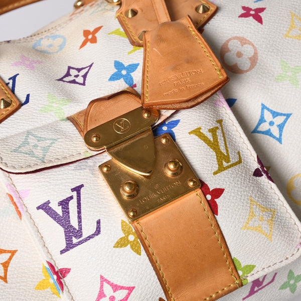 LOUIS VUITTON Speedy 30 Handbag M92643 Monogram Multicolor Takashi Murakami White Used 4a001018