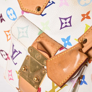 LOUIS VUITTON Speedy 30 Handbag M92643 Monogram Multicolor Takashi Murakami White Used 4a001018