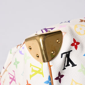 LOUIS VUITTON Speedy 30 Handbag M92643 Monogram Multicolor Takashi Murakami White Used 4a001018