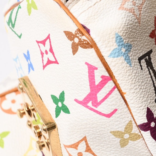 LOUIS VUITTON Speedy 30 Handbag M92643 Monogram Multicolor Takashi Murakami White Used 4a001018