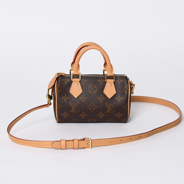 Like new LOUIS VUITTON Nano Speedy Handbag 2WAY Bag M81085 Monogram Used 4a000995