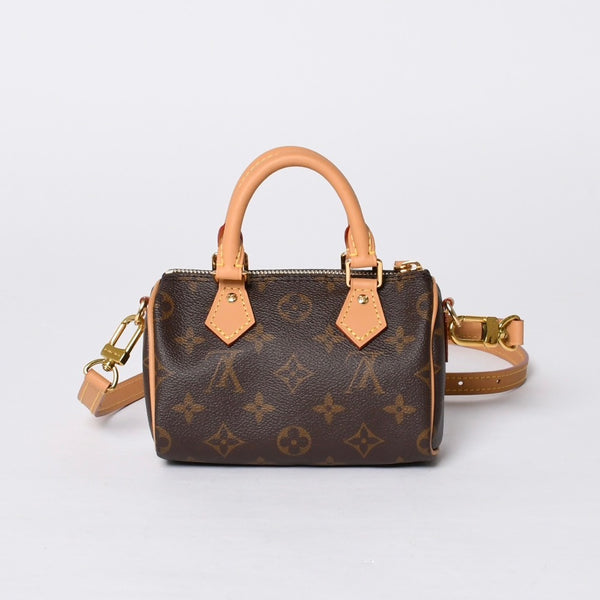 Like new LOUIS VUITTON Nano Speedy Handbag 2WAY Bag M81085 Monogram Used 4a000995