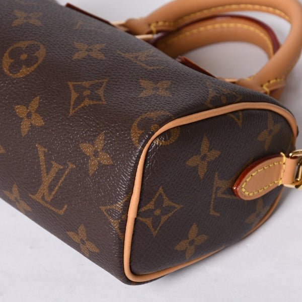 Like new LOUIS VUITTON Nano Speedy Handbag 2WAY Bag M81085 Monogram Used 4a000995