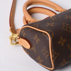 Like new LOUIS VUITTON Nano Speedy Handbag 2WAY Bag M81085 Monogram Used 4a000995